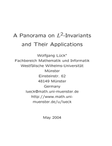 A Panorama on L -Invariants and Their Applications 2