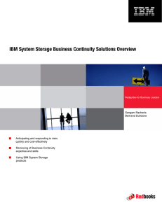 Front cover IBM System Storage Business Continuity Solutions Overview