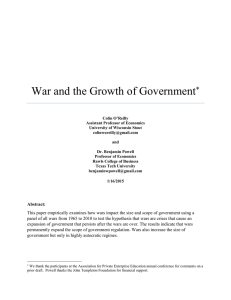 War and the Growth of Government  