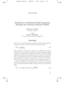 Alternatives to Traditional Model Comparison Strategies for Covariance Structure Models Li Cai