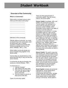 Student Workbook  Overview of the Community