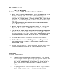 14.41 Fall 2004 Mock Final I. True, False or Uncertain