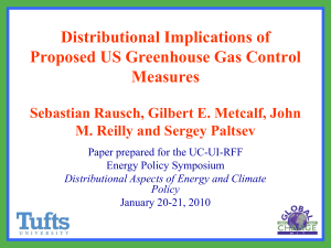 Distributional Implications of Proposed US Greenhouse Gas Control Measures