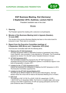 EGF Business Meeting, Kiel (Germany) Isselstein