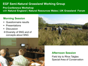 EGF Semi-Natural Grassland Working Group Morning Session Afternoon Session