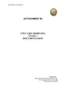 (ATTACHMENT B) CPUC GHG MODELING STAGE 1 DOCUMENTATION