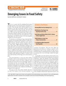 Emerging Issues in Food Safety AAEA W Articles in this Theme: