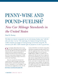 penny-wise and pound-fuelish? New Car Mileage Standards in the United States