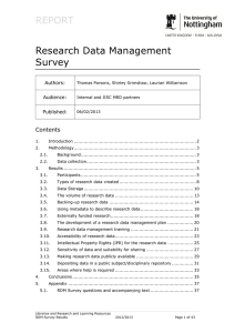 REPORT Research Data Management Survey
