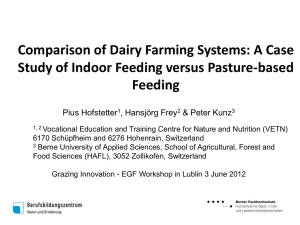 Comparison of Dairy Farming Systems: A Case Feeding Pius Hofstetter