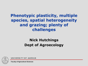 Phenotypic plasticity, multiple species, spatial heterogeneity and grazing; plenty of challenges