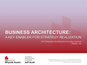 BUSINESS ARCHITECTURE: A KEY ENABLER FOR STRATEGY REALIZATION Reston, VA