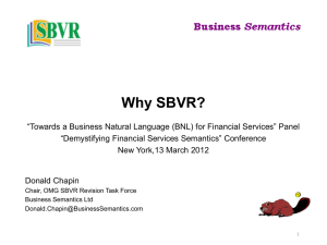 Why SBVR?