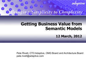 Getting Business Value from Semantic Models  12 March, 2012