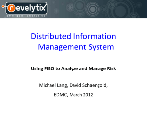 Distributed Information  Management System   Using FIBO to Analyze and Manage Risk