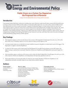 Energy and Environmental Policy Issues in the Proposed Use of Revenue