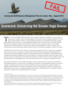 T Scorecard: Conserving the Greater Sage Grouse
