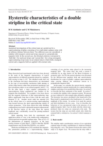 Hysteretic characteristics of a double stripline in the critical state