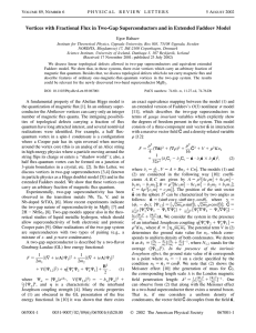 Vortices with Fractional Flux in Two-Gap Superconductors and in Extended... Egor Babaev