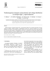 Nonhomogenous transport current density and voltage distribution T V. Bekeris