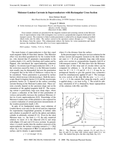 Meissner-London Currents in Superconductors with Rectangular Cross Section V 85, N 19