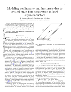 Modeling nonlinearity and hysteresis due to critical-state flux penetration in hard superconductors