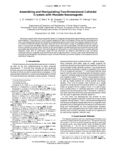 Assembling and Manipulating Two-Dimensional Colloidal Crystals with Movable Nanomagnets L. E. Helseth,*