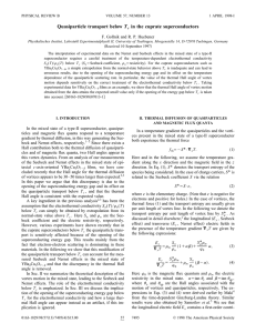 T in the cuprate superconductors F. Gollnik and R. P. Huebener