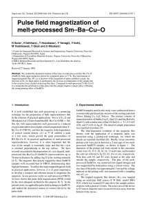 Pulse field magnetization of melt-processed Sm–Ba–Cu–O † ‡