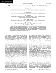 Effect of columnar defects on the vortex-solid melting transition in... Sr CaCu O