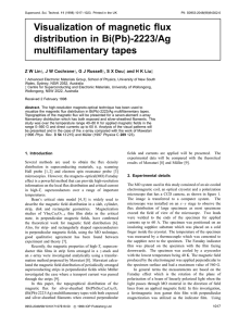 Visualization of magnetic flux distribution in Bi(Pb)-2223/Ag multifilamentary tapes Z W Lin