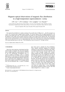 Magneto-optical observations of magnetic flux distribution x Z.W. Lin , J.W. Cochrane