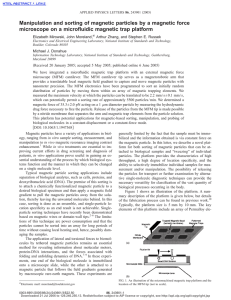 Manipulation and sorting of magnetic particles by a magnetic force