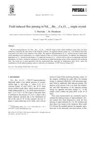 Field induced flux pinning in Nd Ba Cu O single crystal