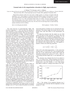 Unusual noise in the magnetization relaxation in MgB superconductors * A. Mumtaz,
