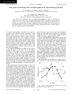 Noise probes of underlying static correlation lengths in the superconducting... M. W. Rabin, R. D. Merithew, and M. B. Weissman