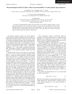 Phenomenological model for history effects and metastability in weakly pinned... * G. Ravikumar, K. V. Bhagwat, and V. C. Sahni