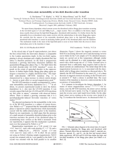 Vortex-state metastability at low-field disorder-order transition G. Ravikumar, H. Ku¨pfer, A. Will,