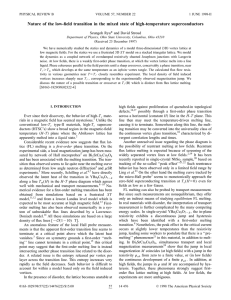 Nature of the low-field transition in the mixed state of... * Seungoh Ryu and David Stroud