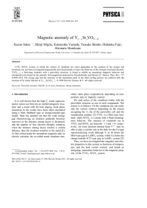 Magnetic anomaly of Y Sr VO Kazuo Sakai