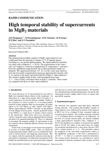 High temporal stability of supercurrents in MgB materials 2