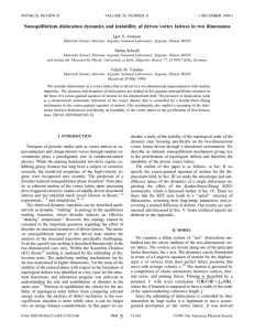 Nonequilibrium dislocation dynamics and instability of driven vortex lattices in two... Igor S. Aranson Stefan Scheidl