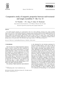 Comparative study of magnetic properties between melt-textured and single crystalline Y–Ba–Cu–O