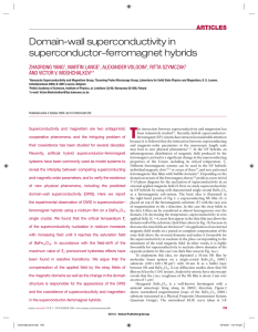 Domain-wall superconductivity in superconductor–ferromagnet hybrids ARTICLES ZHAORONG YANG