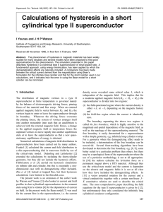 Calculations of hysteresis in a short cylindrical type II superconductor