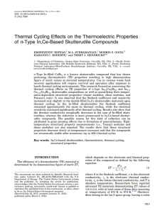 Thermal Cycling Effects on the Thermoelectric Properties KRISHNENDU BISWAS, M.A. SUBRAMANIAN,