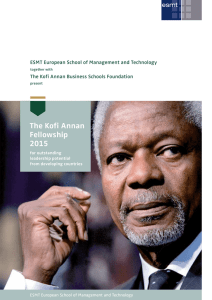 The Kofi Annan Fellowship 2015 ESMT European School of Management and Technology