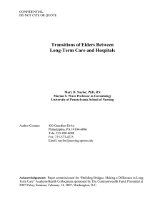 Transitions of Elders Between Long-Term Care and Hospitals