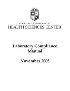 Laboratory Compliance Manual November 2005