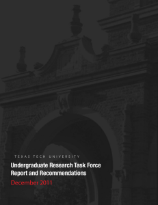 Undergraduate Research Task Force Report and Recommendations December 2011